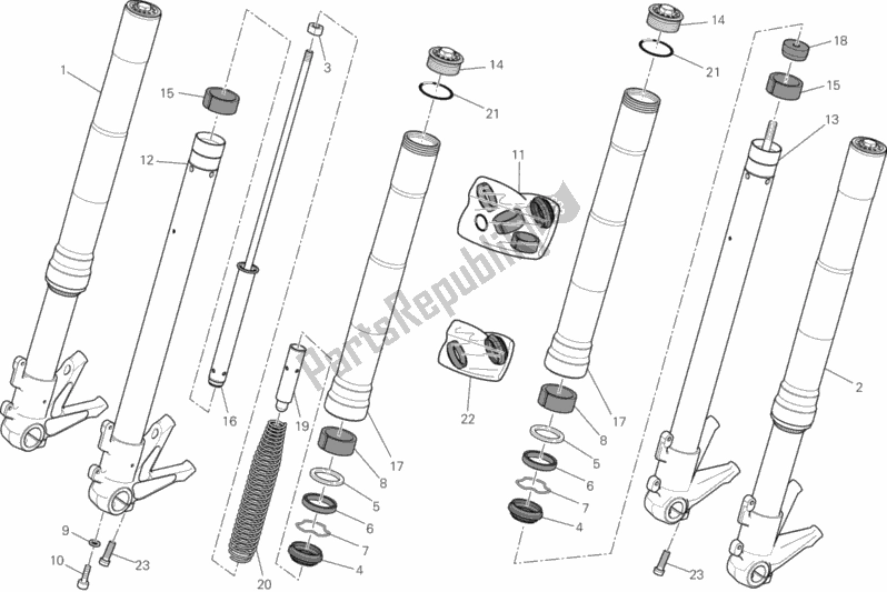 Tutte le parti per il Forcella Anteriore del Ducati Monster 795 ABS Thai 2014